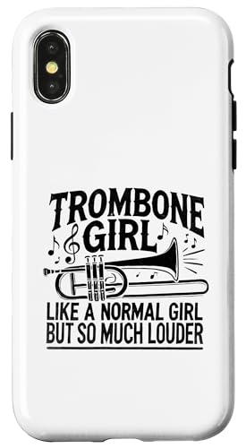 Hülle für iPhone X/XS Posaune Girl Like A Normal Girl But So Much Louder von Trombone Instrument Playing Trombonist Gifts