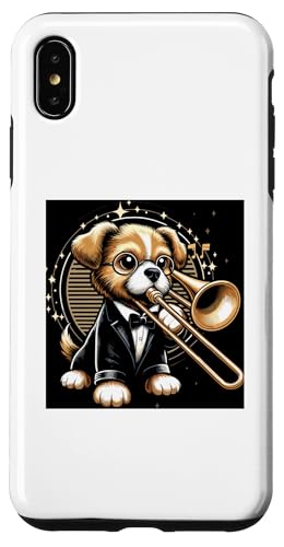 Hülle für iPhone XS Max Hund Posaunenspieler Posaunist Instrumentenspieler Musiker von Trombone Instrument Playing Trombonist Gifts