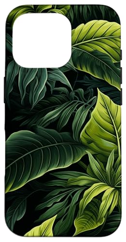 Hülle für iPhone 16 Pro Botanische Grafik mit tropischen grünen Blättern im Dschungel von Tropical Green Leafs Jungle Graphic Merch