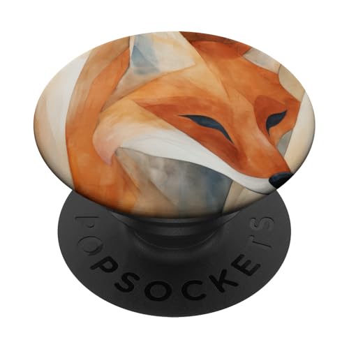 Fuchs Wildtier Säugetier PopSockets Klebender PopGrip von Tropical Leaves Pattern Love