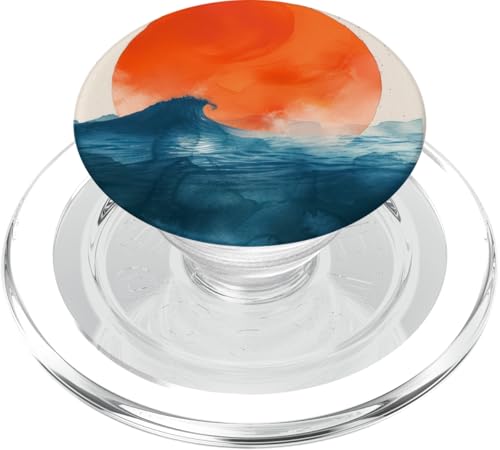 Ozeanmalerei Natur Kreis PopSockets PopGrip für MagSafe von Tropical Leaves Pattern Love