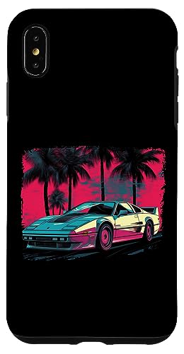 Hülle für iPhone XS Max Weißer Sportwagen vor Palmen und einem rosa Himmel von Tropical Sports Car Design