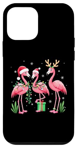 Hülle für iPhone 12 mini Flamingos mit Weihnachtsbeleuchtung von Tropischer Urlaub