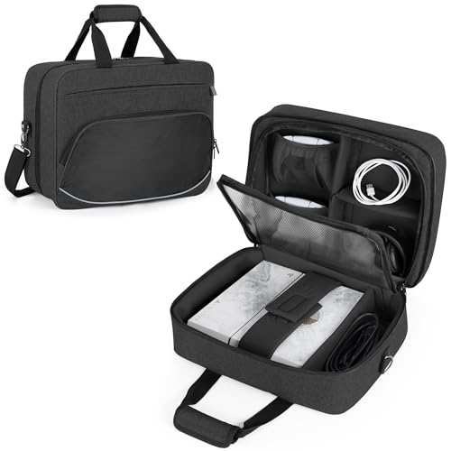 Trunab Handtasche Aufbewahrungs Kompatibel mit PS5/PS4/PS4 Pro/PS4 Slim/Xbox One/Xbox One X/Xbox One S, Schwarz, Schutz Tasche Großer Kapazität, mit Taschen für PS4 Controller und Spielzubehör von Trunab