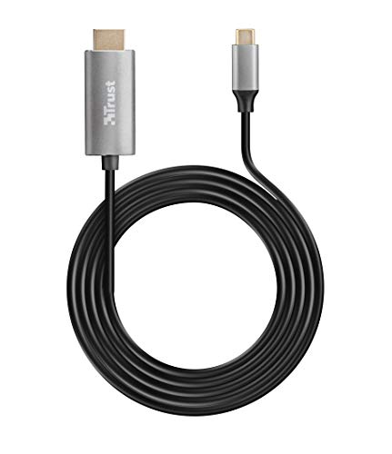 Trust Calyx USB C HDMI Kabel (4K@60HZ, 1.8m USB Typ C auf 4K HDMI kabel für Typ-C-Geräte)- schwarz von Trust Gaming