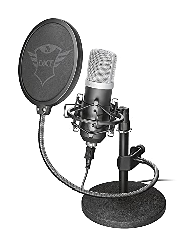 Trust Gaming GXT 252 Emita Studio Mikrofon mit Transportkoffer, Nierencharakteristik, USB Mikrofon für PC, PS4, PS5, Streaming, Podcasting, Musikaufnahmen, ASMR, YouTube, Twitch - Schwarz von Trust Gaming