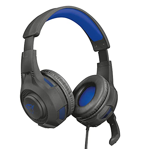 Trust Gaming GXT 307B Ravu Headset für PS4 und PS5, Kabelgebundene Gaming-Kopfhörer mit Klappbarem Mikrofon und Einstellbarem Kopfbügel für Playstation 4 und 5 - Schwarz/Blau von Trust Gaming