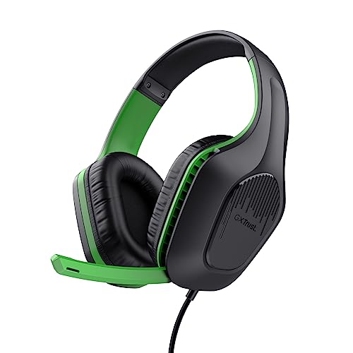 Trust Gaming GXT 415PS Zirox Leichtes Gaming Headset für Xbox Series X/S mit 50-mm-Treiber, 1,2 m Kabel, 3,5-mm-Audioanschluss, Over-Ear Kopfhörer mit Kabel - Schwarz/Grün von Trust Gaming