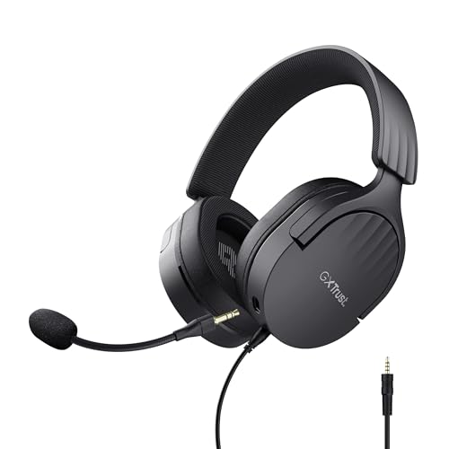 Trust Gaming GXT 489 Fayzo Gaming Headset für PC, PS5, PS4, Xbox Series X|S, Switch, 3,5-mm Klinke, 85% Recyclingkunststoff, Over-Ear Kopfhörer, Mikrofon mit Geräuschunterdrückung - Schwarz von Trust Gaming