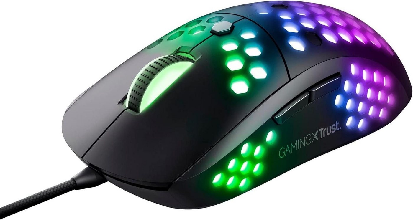 Trust Gaming GXT 960 Graphin Leichte RGB Mouse 200-10.000 DPI Gaming-Maus (10000 dpi, 6 Programmierbare Tasten,bis zu 1000 Hz,USB) von Trust