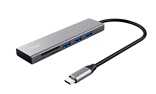 Trust Halyx Schneller USB-C-Hub und Kartenlesegerät, USB 3.2 Gen 1, SD- und Mikro-SD-Kartenlesegerät 104 Mbit/s, (Mikro) SD, SDHC und SDXC bis zu 2 TB, PC, MacBook, Chromebook, Laptop von Trust