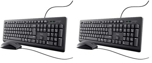Trust Taro Kabelgebundenes Tastatur und Maus Set, Deutsches QWERTZ Layout, Leise Tasten und Maustasten, Spritzwassergeschützt, USB-Anschluss, für PC, Laptop, MacBook, Windows, macOS - Schwarz Trust Taro Kabelgebundenes Tastatur und Maus Set, Deutsches QWERTZ Layout, Leise Tasten und Maustasten, Spritzwassergeschützt, USB-Anschluss, für PC, Laptop, MacBook, Windows, macOS - Schwarz von Trust