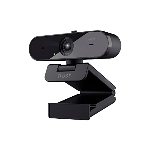 Trust Taxon 2K QHD Webcam aus 85% Recycling-Kunststoff, 2560x1440p USB Kamera PC mit Abdeckung, Autofokus, Weitwinkel, 2 Mikrofone, Videokamera für Konferenzen, Videoanrufe, Skype, Teams, Zoom von Trust