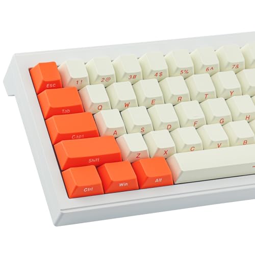 Tsungup Custom Keycaps 145 Tasten Tastenkappen ABS ISO Keycaps Seite gedruckt Keycap Set passen 60 Prozent Tastatur, kompatible Cherry MX Tasten für ISO Layout mechanische Tastatur (Orange & Creme) Tsungup Custom Keycaps 145 Tasten Tastenkappen ABS ISO Keycaps Seite gedruckt Keycap Set passen 60 Prozent Tastatur, kompatible Cherry MX Tasten für ISO Layout mechanische Tastatur (Orange & Creme) von Tsungup