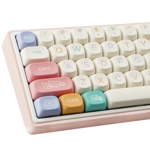 Tsungup Niedliche MOA-Profil-Tastenkappen, 126 Tasten, benutzerdefinierte PBT-Tastenkappen, 60, 65, 75 Prozent, Dye-Sub, Weiß, Tastenkappen, Tastatur für Cherry Gateron MX Schalter, mechanische Tsungup Niedliche MOA-Profil-Tastenkappen, 126 Tasten, benutzerdefinierte PBT-Tastenkappen, 60, 65, 75 Prozent, Dye-Sub, Weiß, Tastenkappen, Tastatur für Cherry Gateron MX Schalter, mechanische von Tsungup