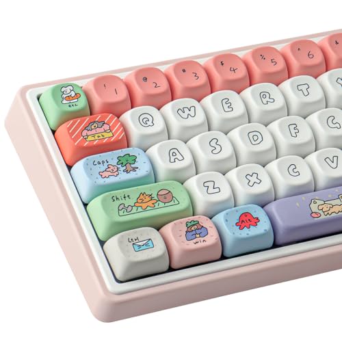Tsungup PBT Keycaps, Custom Cute Keycaps 126 Tasten MOA Profil Dye-Sublimation Keycap Set Kompatibel mit Cherry MX Schaltern für ANSI Layout Mechanische Gaming Tastaturen Tsungup PBT Keycaps, Custom Cute Keycaps 126 Tasten MOA Profil Dye-Sublimation Keycap Set Kompatibel mit Cherry MX Schaltern für ANSI Layout Mechanische Gaming Tastaturen von Tsungup