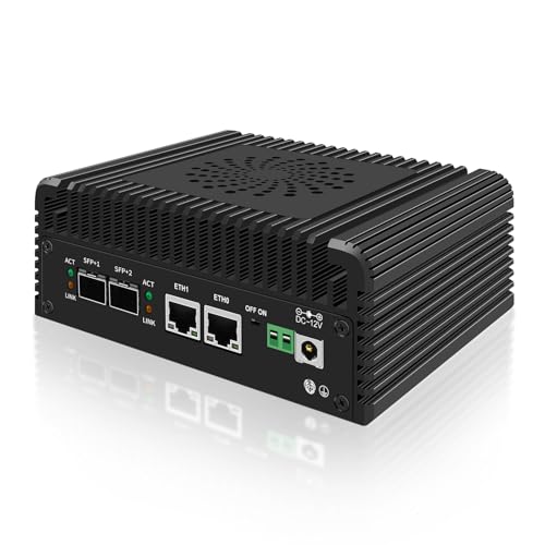 Ttfzzztech Firewall Mini PC Core i3 N305, 16GB DDR5 256GB SSD,2 * 10G SFP,2 x 2.5GbE i226-V LAN, Micro Firewall Appliance,Industrial Desktop PC HDMI2.0,USB2.0,TF Card Slot AES-NI ESXI von Ttfzzztech