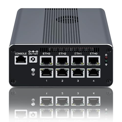 Ttfzzztech Micro Firewall Appliance Mini PC Alder Lake N200 Soft Router PC, 32GB DDR5 1TB SSD Mini Computer, 8xi226-V 2.5GbE, HDMI+DP+Type-C Triple Display Desktop Micro Computer von Ttfzzztech