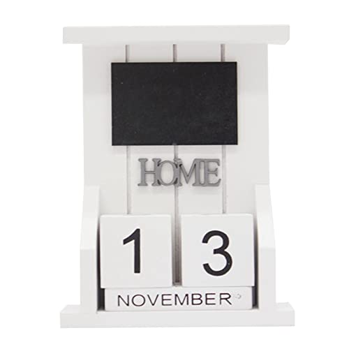 Tubayia Holz Kalenderblock Tischkalender Datumsblock Wohnkultur für Büro Schreibtisch Desktop Ornamente (Weißes Flaches Oberteil) von Tubayia