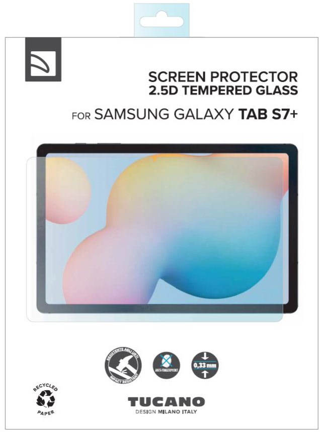 Displayschutzglas für Galaxy Tab S7+ transparent von Tucano