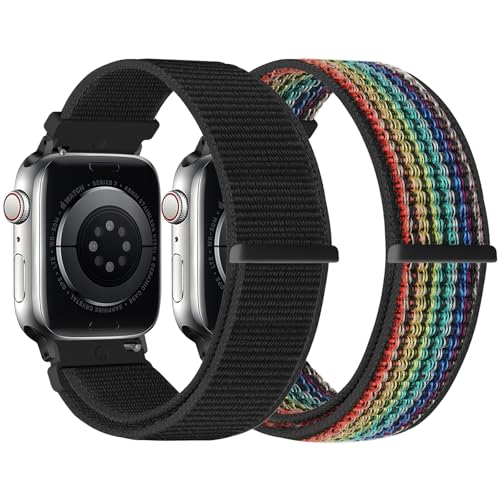 TumCez Kompatibel mit Apple Watch Armband 49 mm 45 mm 44 mm 42 mm 41 mm 40 mm 38 mm für Damen Herren, sportliches Ersatzarmband aus Nylon, verstellbar, für Apple Watch Series 9 8 7 6 5 4 3 SE Ultra 2 von TumCez