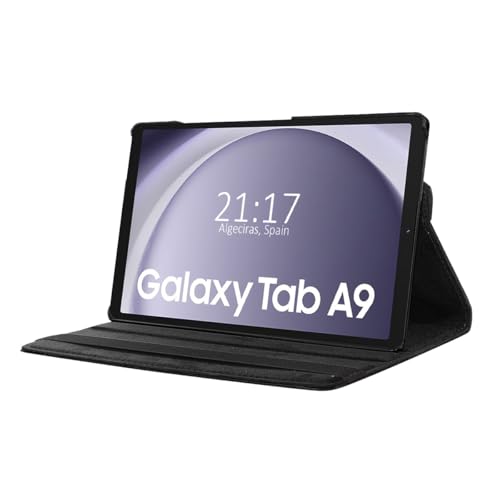 360° drehbare Schutzhülle für Samsung Galaxy Tab A9, Schwarz von Tumundosmartphone