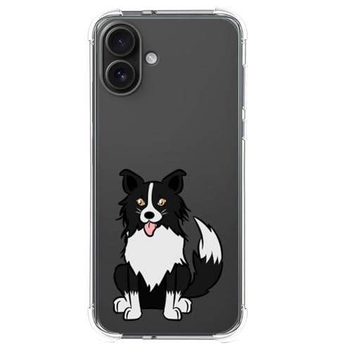 Schutzhülle aus Silikon, stoßfest, für iPhone 16 Plus (6,7 Zoll), Design Hunde 01 von Tumundosmartphone