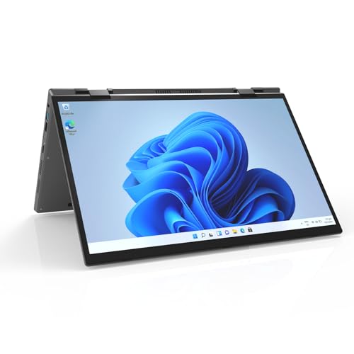 Tuofudun Yoga Laptop InteI N95, 14 Zoll 2.5K IPS Dual Touchscreen, 16GB DDR4 2TB SSD, 2 in 1 Tablet Win11 PRO von Tuofudun