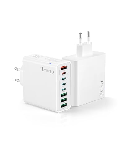 2 Pack USB C Ladegerät, 8 Ports Stecker 40W ladeadapter PD 3.0 Power Adapter Schnellladegerät Mehrfach Netzteil Netzstecker Ladestecker für 16 Pro Max 15 Plus 14 13 12 11, Samsung von Tupneuf