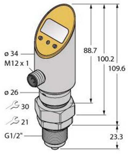 Turck Druckschalter 1 St. PS016A-508-LI2UPN8X-H1141 0 bar bis 16 bar von Turck