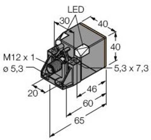 Turck Induktiver Sensor nicht bündig PNP, Schließer NI50U-QV40-AP6X2-H1141 von Turck