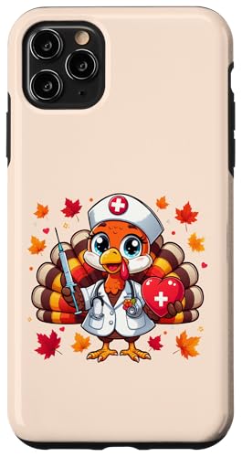 Hülle für iPhone 11 Pro Max Thanksgiving Nurse Turkey Lustiger Feiertag für Beschäftigte im Gesundheitswesen von Turkey Nurse Thanksgiving Nursing & Healthcare tee