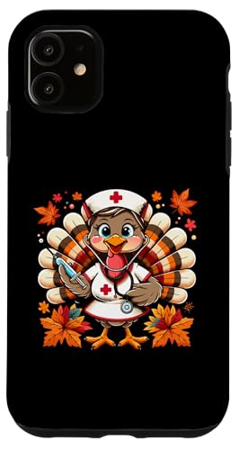 Hülle für iPhone 11 Süßes Truthahn-Krankenschwester-Stethoskop, Erntedankfest, Herbstblätter von Turkey Nurse Thanksgiving Nursing & Healthcare tee