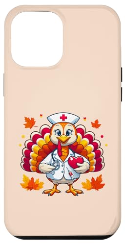 Hülle für iPhone 12 Pro Max Süßes Truthahn-Krankenschwester-Stethoskop, Erntedankfest, Herbstblätter von Turkey Nurse Thanksgiving Nursing & Healthcare tee