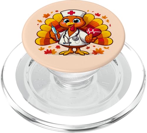 Süßes Krankenschwester Türkei Thanksgiving Shirt für medizinische Gesundheitsvorsorge PopSockets PopGrip für MagSafe von Turkey Nurse Thanksgiving Nursing & Healthcare tee