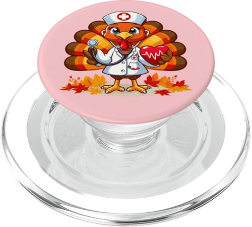 Thanksgiving Nurse Turkey Lustiger Feiertag für Beschäftigte im Gesundheitswesen PopSockets PopGrip für MagSafe von Turkey Nurse Thanksgiving Nursing & Healthcare tee