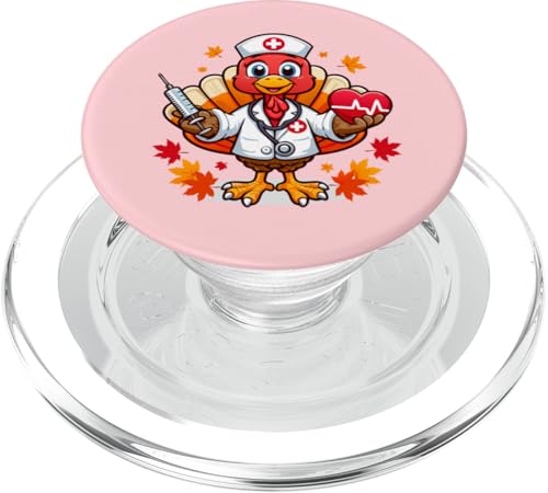 Thanksgiving Nurse Turkey Lustiger Feiertag für Beschäftigte im Gesundheitswesen PopSockets PopGrip für MagSafe von Turkey Nurse Thanksgiving Nursing & Healthcare tee