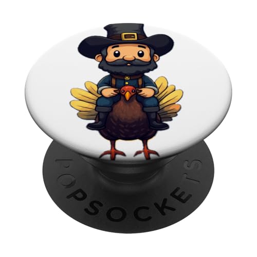 Pilger auf der Türkei Thanksgiving Festlicher Herbst PopSockets mit austauschbarem PopGrip von TurkeyTrotter Company