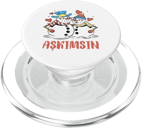 Askimsin (türk) - Liebesmotiv mit Schneemann und Schneedame PopSockets PopGrip für MagSafe von Turkish Style Valentine's Day Love Shirts & Gifts