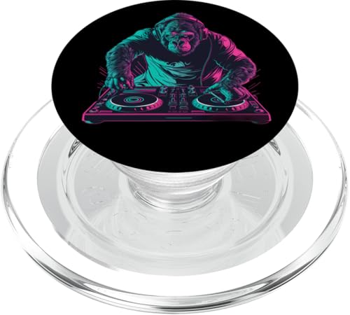 DJ Gorilla EDM Plattenspieler DJ Gorilla Dance Club Gorilla Lover PopSockets PopGrip für MagSafe von Turntable DJ Music Animals