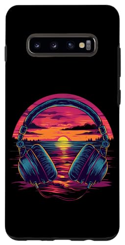 Hülle für Galaxy S10+ Kopfhörer Musik DJ Sunset Artwork Beatmaker House Music von Turntable DJ Music Animals