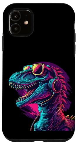 Hülle für iPhone 11 DJ Dinosaurier EDM DJ Dino Techno Musik Kopfhörer Hausmusik von Turntable DJ Music Animals