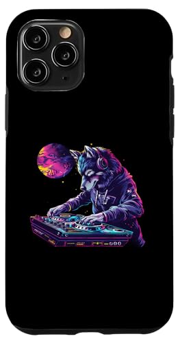 Hülle für iPhone 11 Pro DJ Wolf Plattenspieler DJ Wolf Beatmaker Tanzmusik Wolf Liebhaber von Turntable DJ Music Animals