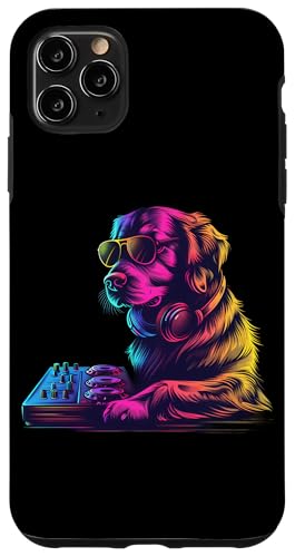 Hülle für iPhone 11 Pro Max Dog Music DJ EDM Techno Artwork Beatmaker Plattenspieler DJ Hund von Turntable DJ Music Animals