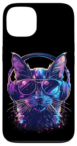 Hülle für iPhone 13 DJ Cat EDM Cat Music DJ Techno Musik Kopfhörer Beatmaker von Turntable DJ Music Animals