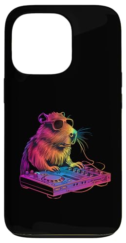 Hülle für iPhone 13 Pro Capybara Music DJ Musikproduzent Plattenspieler DJ Capybara House von Turntable DJ Music Animals