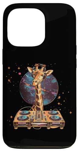 Hülle für iPhone 13 Pro Giraffe DJ Plattenspieler DJ Giraffe Techno Giraffe Lover EDM von Turntable DJ Music Animals