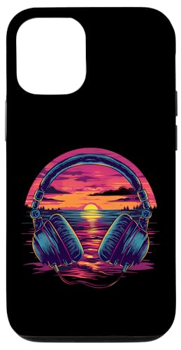 Hülle für iPhone 14 Pro Kopfhörer Musik DJ Sunset Artwork Beatmaker House Music von Turntable DJ Music Animals