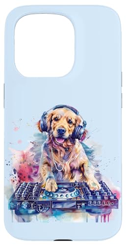 Hülle für iPhone 15 Pro Dog Music DJ EDM Techno Plattenspieler DJ Dog Artwork Beatmaker von Turntable DJ Music Animals