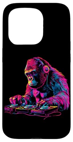 Hülle für iPhone 15 Pro Gorilla DJ Plattenspieler DJ Gorilla Dance Musik Gorilla Lover von Turntable DJ Music Animals